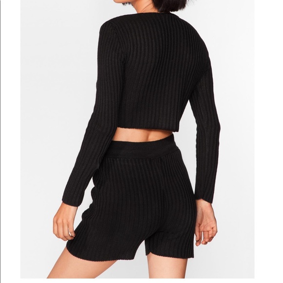 M Tie knit cardigan and shorts set - Picture 4 of 8